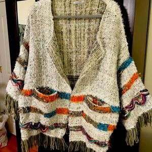 Fringed Sweater Jacket